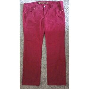 Freestyle Revolution Velveteen Pants Size 20 Low Rise Deep Red Straight Leg Vtg